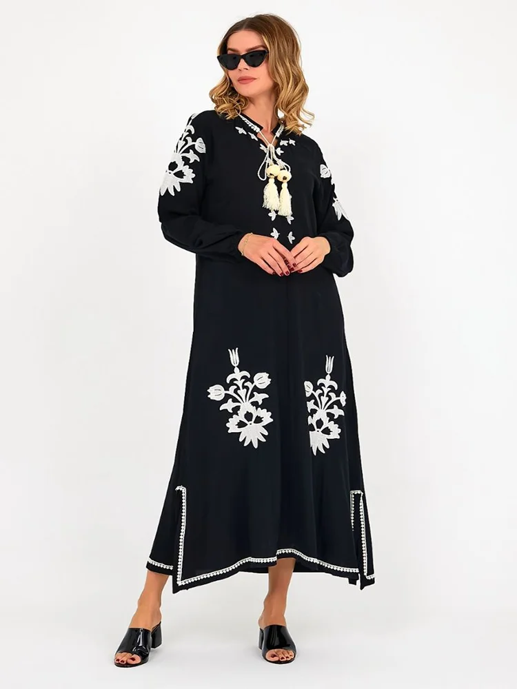 Mandarin Collar Embroidered Tassel Detailed Woven Viscose Fabric Long Dress 2022 New Season Women's Clothing
Mandarin Collar Embroidered Tassel Detailed Woven Viscose Fabric Long Dress 2022 New Season Women's Clothing