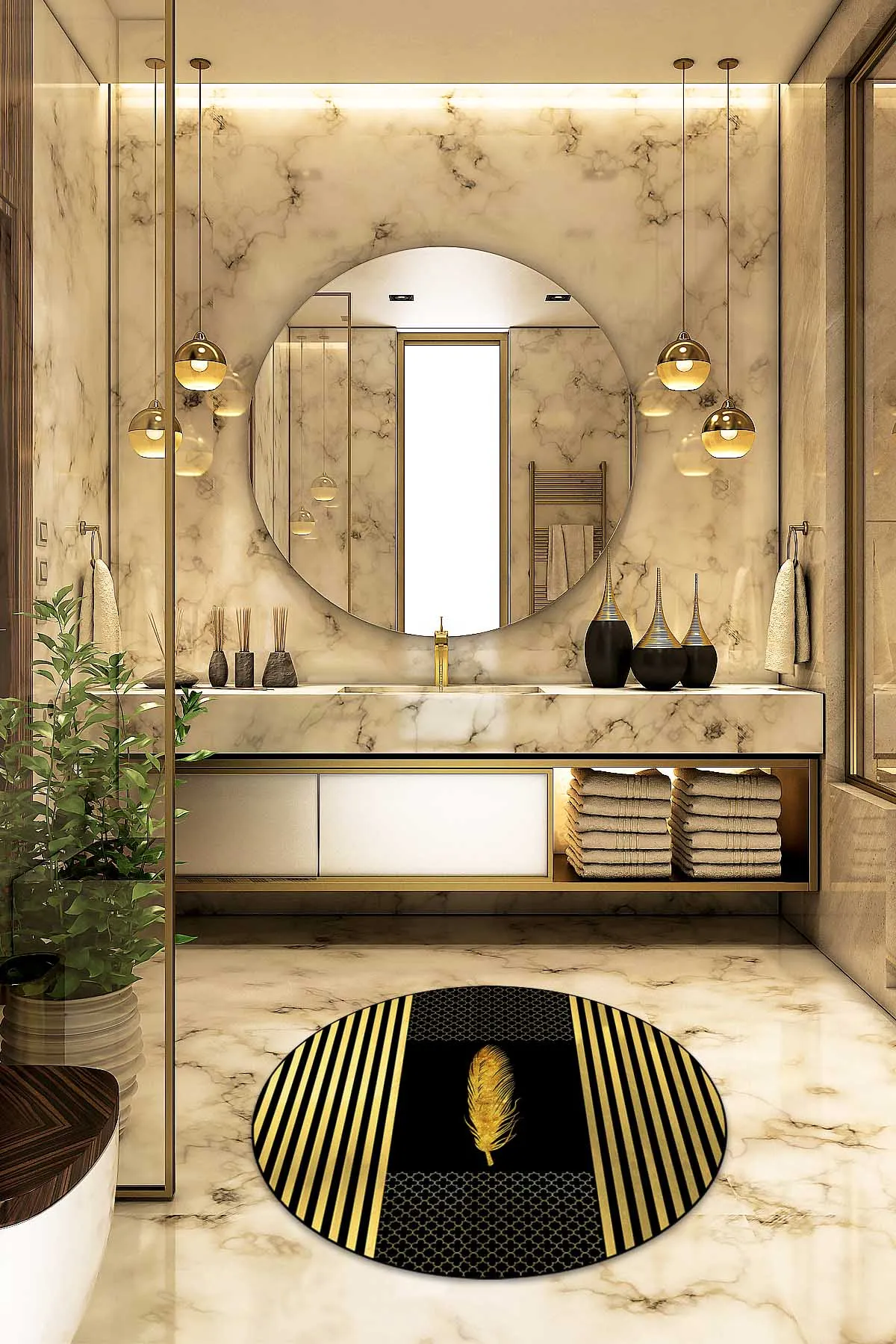 Modern Decorative Bathroom Mat Luxury Carpet Non-Slip Sole Design Eva Shower Room Rug Toilet Decor Soft Absorbent Alfombra
Modern Decorative Bathroom Mat Luxury Carpet Non-Slip Sole Design Eva Shower Room Rug Toilet Decor Soft Absorbent Alfombra
