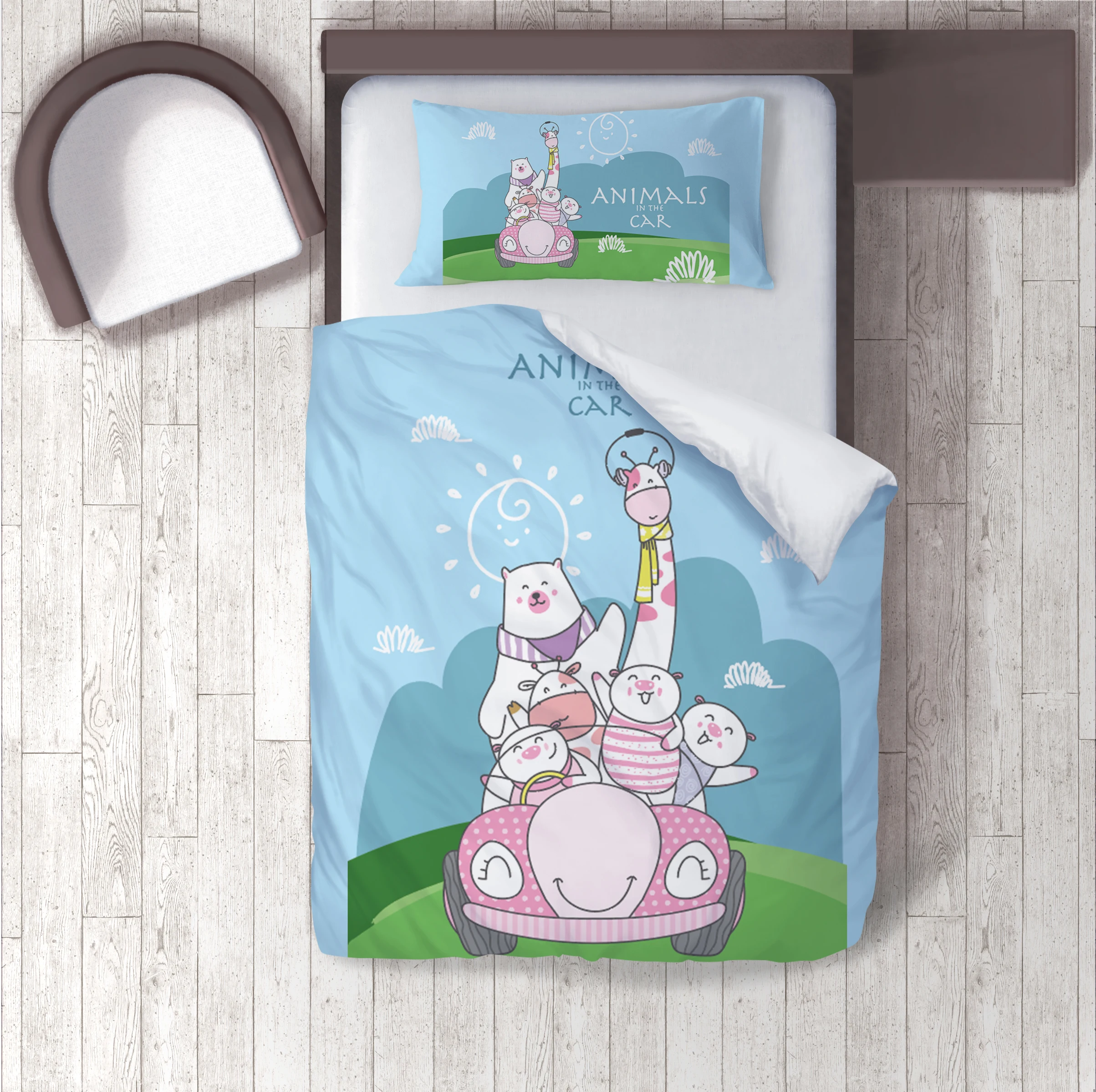 Duvet Cover Set Bedding Set Pillow Case for Baby and Kids Room 3D Printed Light Blue Animals Car Model 252
Duvet Cover Set Bedding Set Pillow Case for Baby and Kids Room 3D Printed Light Blue Animals Car Model 252