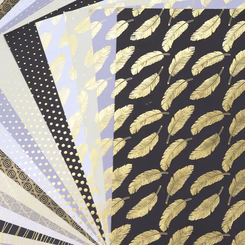Creative Path Scrapbooking Gold Foil Paper Sheets Decorative A4 Golden Leaf Foil Crafting Paper Pad For Journaling Card Making