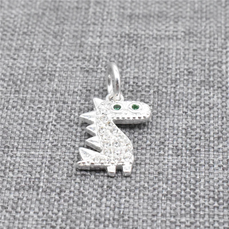2 Pieces of 925 Sterling Silver Small Dinosaur Charms w/ CZ for Animal Bracelet Necklace Earring
2 Pieces of 925 Sterling Silver Small Dinosaur Charms w/ CZ for Animal Bracelet Necklace Earring