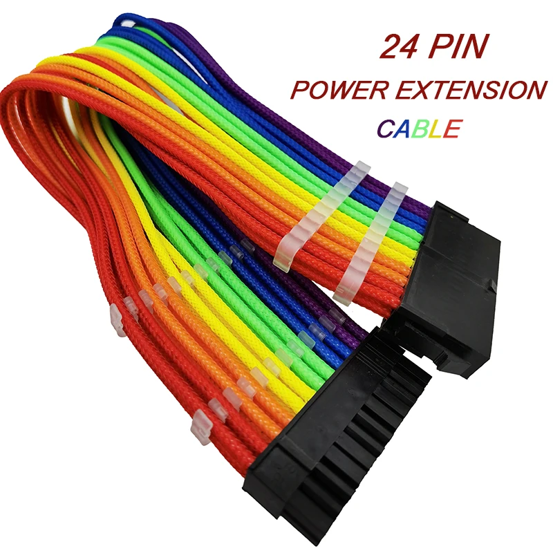 24 Pin Power Extendion Supply Cable Kit Male To Female ATX 18 WAG Sleeved Cord For Customize Game Computer
24 Pin Power Extendion Supply Cable Kit Male To Female ATX 18 WAG Sleeved Cord For Customize Game Computer