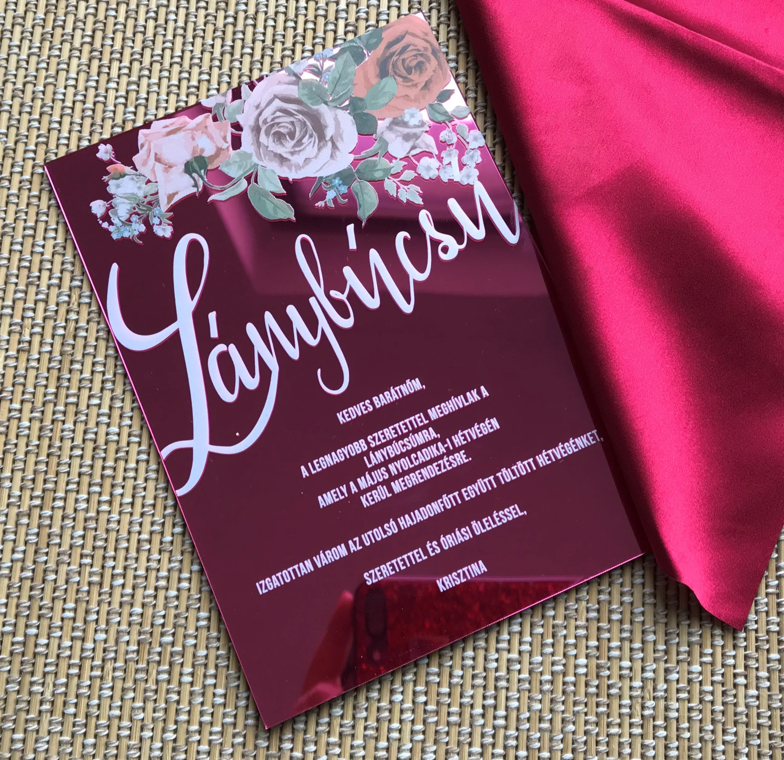 Mirror Pink Custom 10pcs Rose Flower Wedding Invitation Elegant Birthday Greeting Invite Card
Mirror Pink Custom 10pcs Rose Flower Wedding Invitation Elegant Birthday Greeting Invite Card