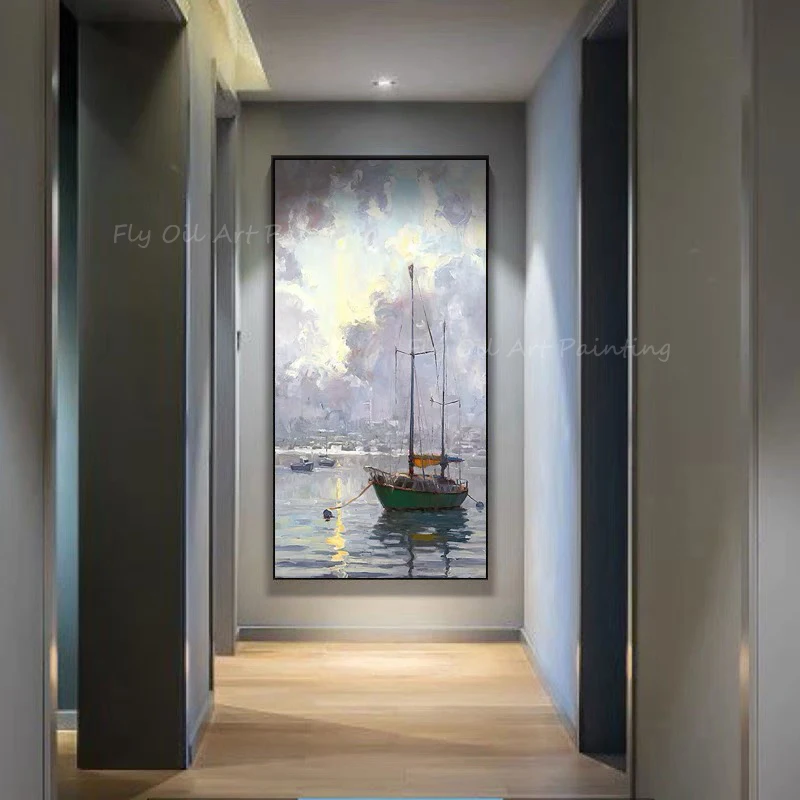 100% Hand Painted Thick Grey Canvas Ocean Boat Sailing Simple Picture oil painting for home decoration as a living room gift
100% Hand Painted Thick Grey Canvas Ocean Boat Sailing Simple Picture oil painting for home decoration as a living room gift