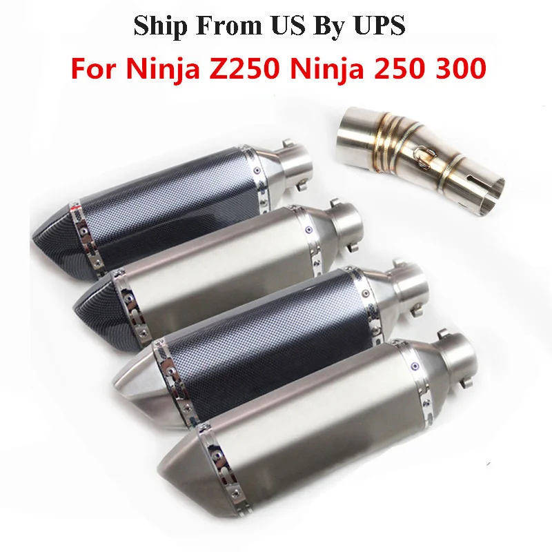 Slip-on Exhaust Tip Muffler Escape Tail Pipe Connect Tube Link Pipe for Kawasaki Ninja 300 Ninja 250 Z250 2013-2016
Slip-on Exhaust Tip Muffler Escape Tail Pipe Connect Tube Link Pipe for Kawasaki Ninja 300 Ninja 250 Z250 2013-2016
