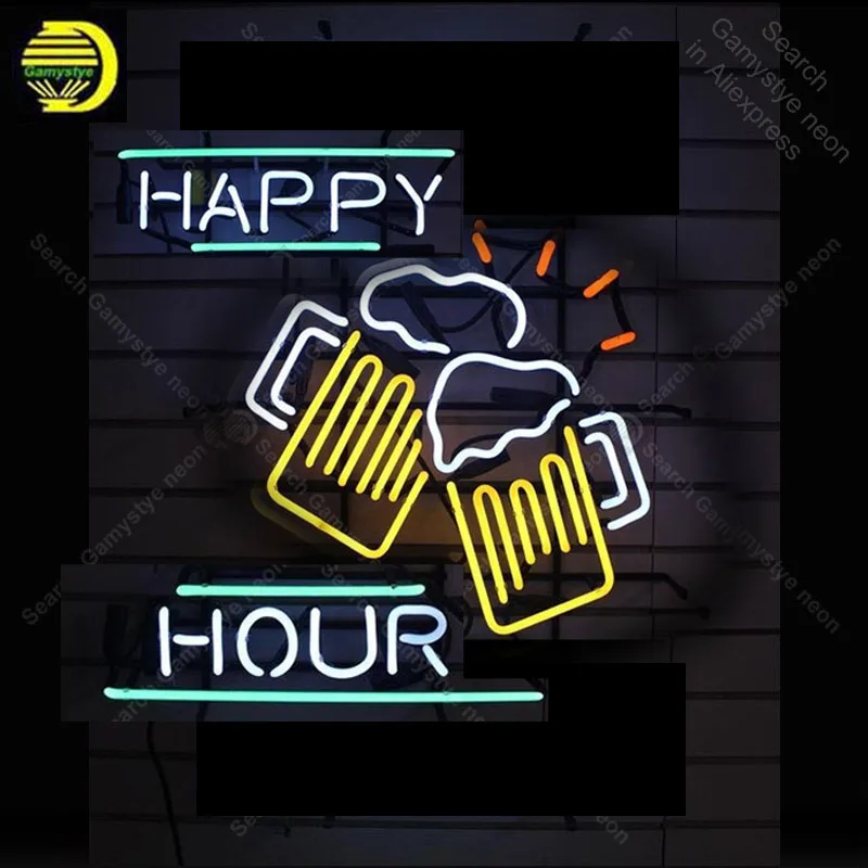 Neon Sign for Happy Hour neon Light Sign illuminated Business Display Beer Club Sign glass Tubes Handcrafted Neon signs Fill Gas
Neon Sign for Happy Hour neon Light Sign illuminated Business Display Beer Club Sign glass Tubes Handcrafted Neon signs Fill Gas