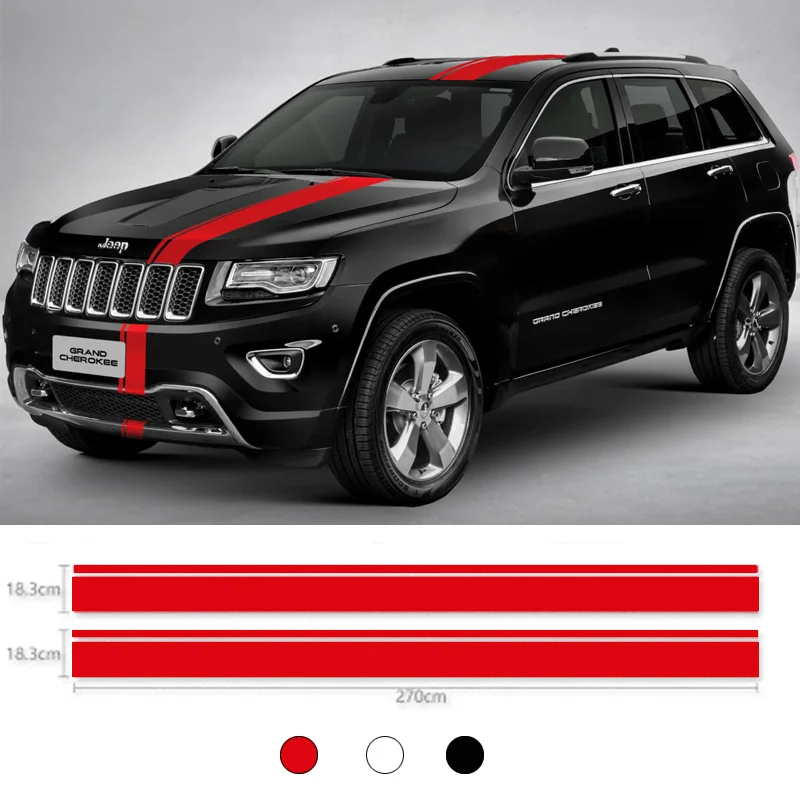 Sport Racing Front Head Hood Roof Tail Stripe Decal Bumper Vinyl Wrap for Jeep Grand Cherokee 2010- 2014 2015 2016 2017 2019
Sport Racing Front Head Hood Roof Tail Stripe Decal Bumper Vinyl Wrap for Jeep Grand Cherokee 2010- 2014 2015 2016 2017 2019