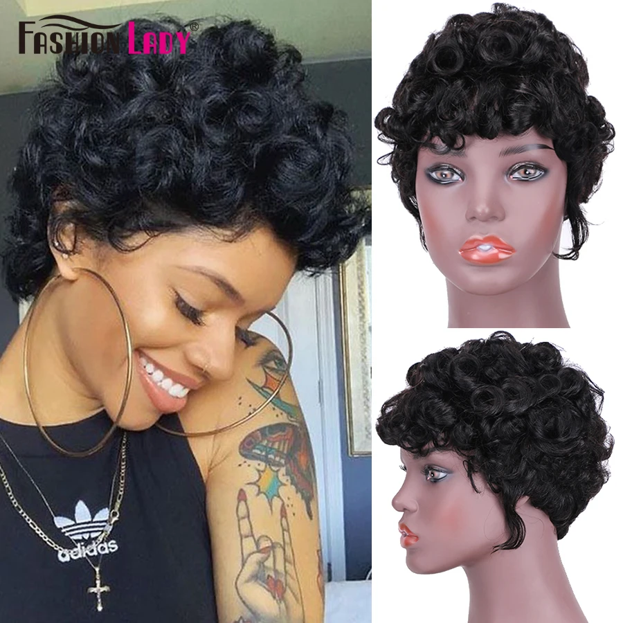 Short Pixie Cut Human Hair Wigs Cheap Wigs Curly Brazilian Hair Wigs for Black Women Short Glueless Human Hair Machine Made wig
Short Pixie Cut Human Hair Wigs Cheap Wigs Curly Brazilian Hair Wigs for Black Women Short Glueless Human Hair Machine Made wig