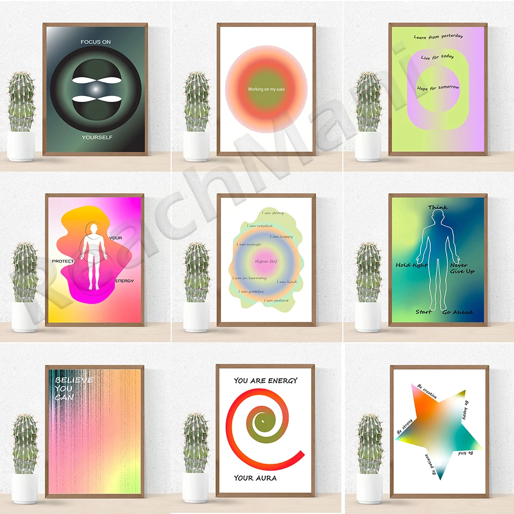 Hot-selling Aura-spiritual aura aura poster, believe you can, 70s gradient spiritual poster, Y2K aesthetic wall decoration, grad
Hot-selling Aura-spiritual aura aura poster, believe you can, 70s gradient spiritual poster, Y2K aesthetic wall decoration, grad