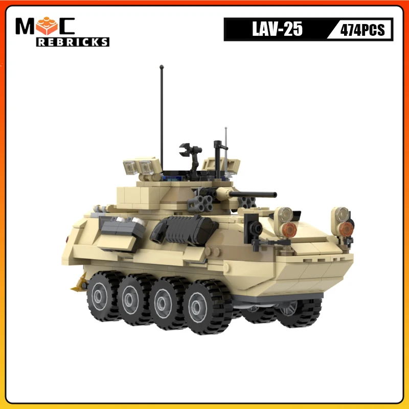 Modern Military Series Lav-25 Light Armored Vehicle MOC Building Block Infantry Fighting Vehicle Bricks Sets Children's Toy Gift
Modern Military Series Lav-25 Light Armored Vehicle MOC Building Block Infantry Fighting Vehicle Bricks Sets Children's Toy Gift