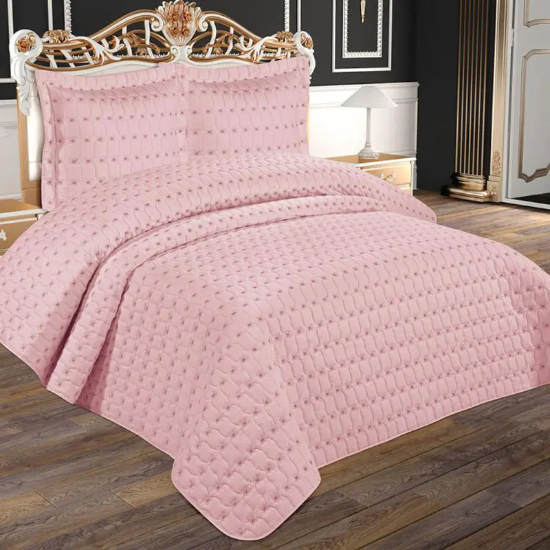 New Spring Season Cotton Fabric Quilted Embroidery Elegant Design Double Bedspread Set Cream Pink Colors 250x260 CM
New Spring Season Cotton Fabric Quilted Embroidery Elegant Design Double Bedspread Set Cream Pink Colors 250x260 CM