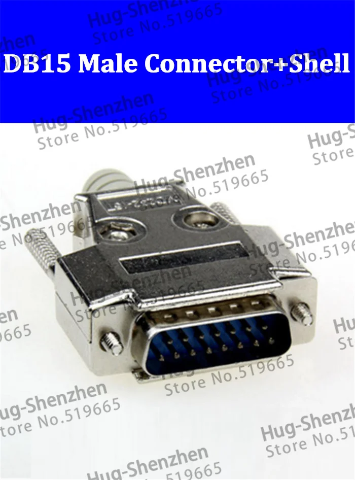 Top D-Sub 15-pin DB15 2 row plug (male) solid pin module + removable metal shell housing--5pcs
Top D-Sub 15-pin DB15 2 row plug (male) solid pin module + removable metal shell housing--5pcs