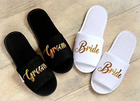 Personalised roles Wedding Slippers Bride Slippers Groom Slippers custom Gold Glitter Print shoes Black slippers
Personalised roles Wedding Slippers Bride Slippers Groom Slippers custom Gold Glitter Print shoes Black slippers