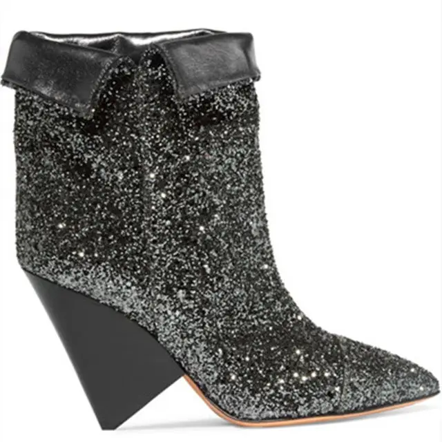 Sestito Women Winter New Shinning Glitter Slip-on Ankle Boots Lady Pointed Toe Elegant Short Boots Grils Spike Heels Dress Shoes
Sestito Women Winter New Shinning Glitter Slip-on Ankle Boots Lady Pointed Toe Elegant Short Boots Grils Spike Heels Dress Shoes