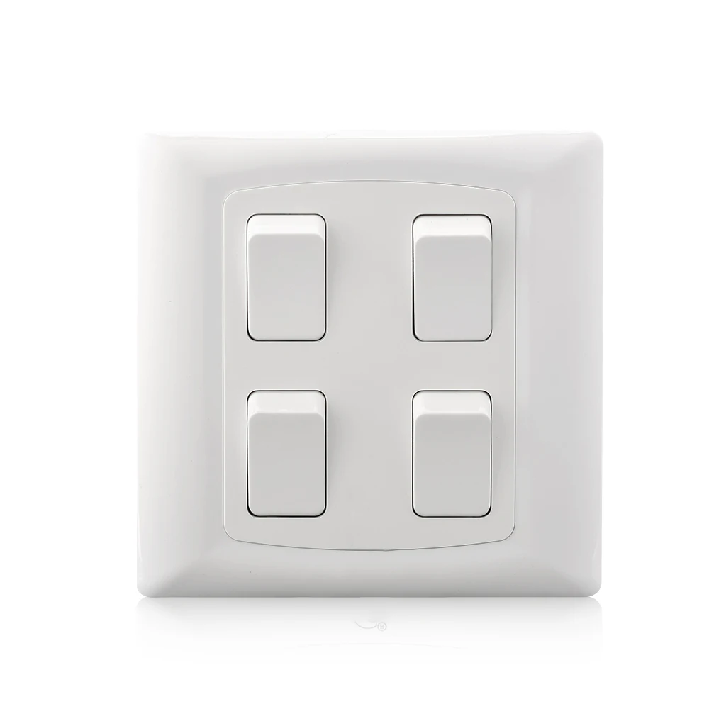 Cognag 4 Gang 1 Way Light Switch On / Off Electrical Push Button White PC Wall Switch Panel AC 110~250V
Cognag 4 Gang 1 Way Light Switch On / Off Electrical Push Button White PC Wall Switch Panel AC 110~250V