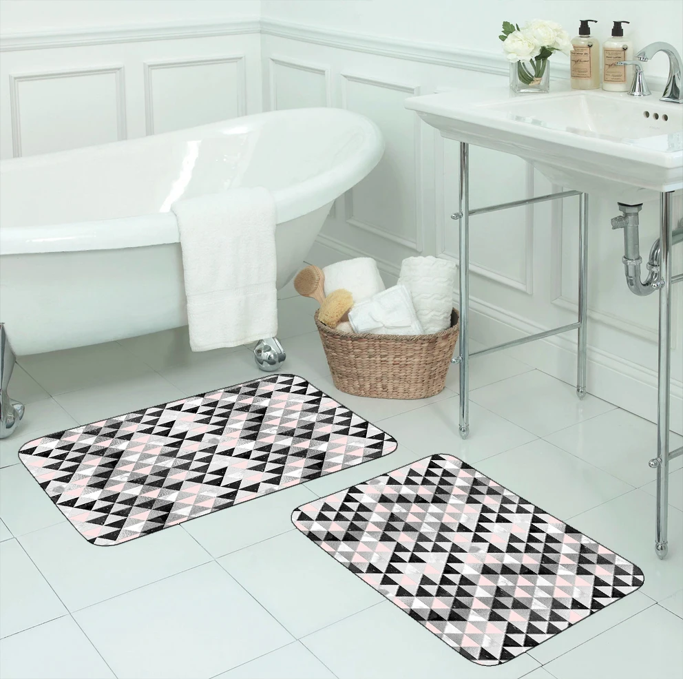 Else Pink Gray Black Geometric Triangle Nordec 2 Pcs 3d Pattern Print Bath Mats Anti Slip Soft Washable Bathroom Mat Toilet Rugs
Else Pink Gray Black Geometric Triangle Nordec 2 Pcs 3d Pattern Print Bath Mats Anti Slip Soft Washable Bathroom Mat Toilet Rugs