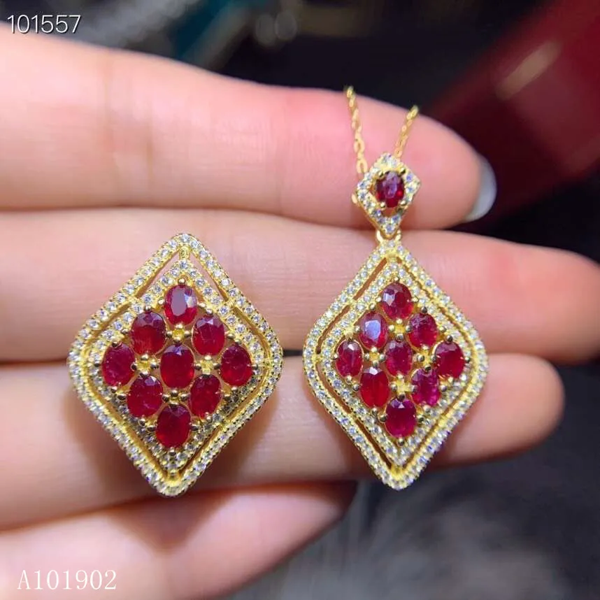 KJJEAXCMY Exquisite Jewelry 925 Silver-inlaid Natural Ruby Female Ring Necklace Pendant Set Support Detection
KJJEAXCMY Exquisite Jewelry 925 Silver-inlaid Natural Ruby Female Ring Necklace Pendant Set Support Detection