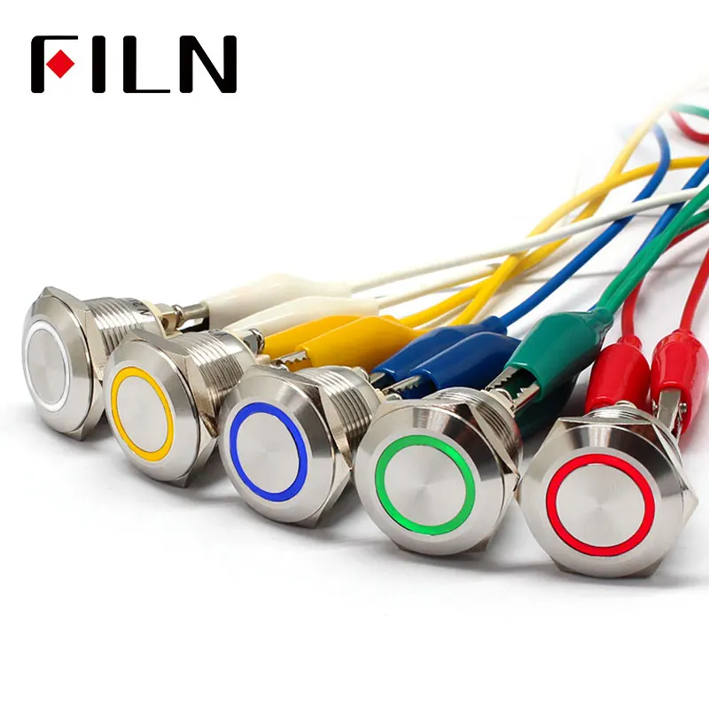 FILN 19mm 12V Ring LED Stainless Steel Momentary Anti Vandal IP65 Waterproof Metal Push Button Switch
FILN 19mm 12V Ring LED Stainless Steel Momentary Anti Vandal IP65 Waterproof Metal Push Button Switch