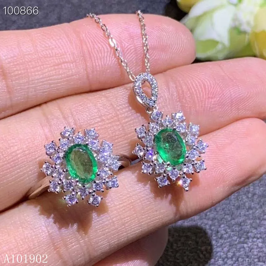 KJJEAXCMY exquisite jewelry 925 sterling silver inlaid natural emerald gemstone pendant necklace ring set support detection
KJJEAXCMY exquisite jewelry 925 sterling silver inlaid natural emerald gemstone pendant necklace ring set support detection