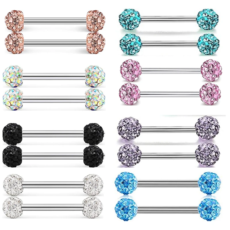 JUNLOWPY Stainless Steel Nipple Rings Barbell Crystal Ball Piercing Nipple CZ Tongue Rings 14G Body Jewelry Bar Straight Stud
JUNLOWPY Stainless Steel Nipple Rings Barbell Crystal Ball Piercing Nipple CZ Tongue Rings 14G Body Jewelry Bar Straight Stud