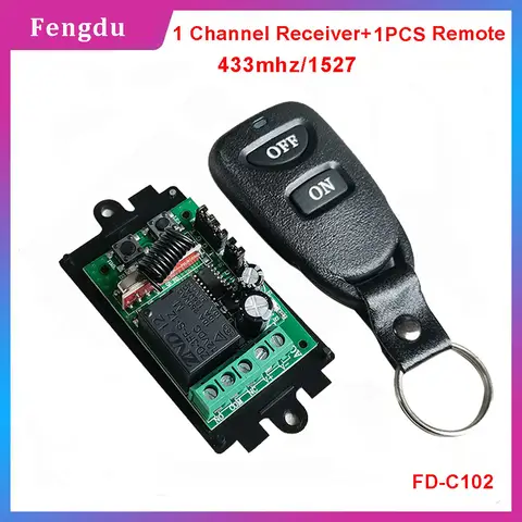 Universal Garage Remote Garage Door Commands DC 12V Relay Wireless RF Module Switch On/Off Switch + Delay Time Timer Remote