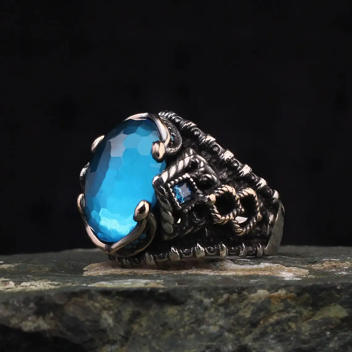 925 Sterling Silver Mens Ring, Blue Topaz GemStone Handmade Men Silver Ring, Handmade Turkish Silver Ring
925 Sterling Silver Mens Ring, Blue Topaz GemStone Handmade Men Silver Ring, Handmade Turkish Silver Ring