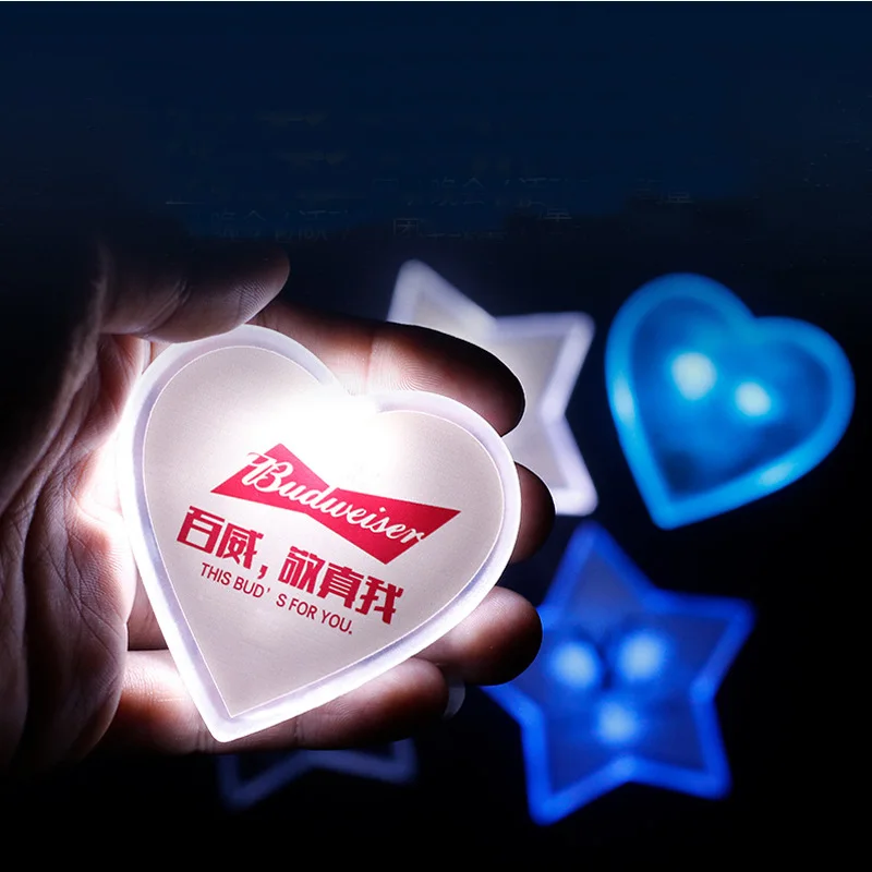 Custom LOGO DIY LED light Brooch yellow green red white blue color heart shape LED light PIN for promotional gift
Custom LOGO DIY LED light Brooch yellow green red white blue color heart shape LED light PIN for promotional gift