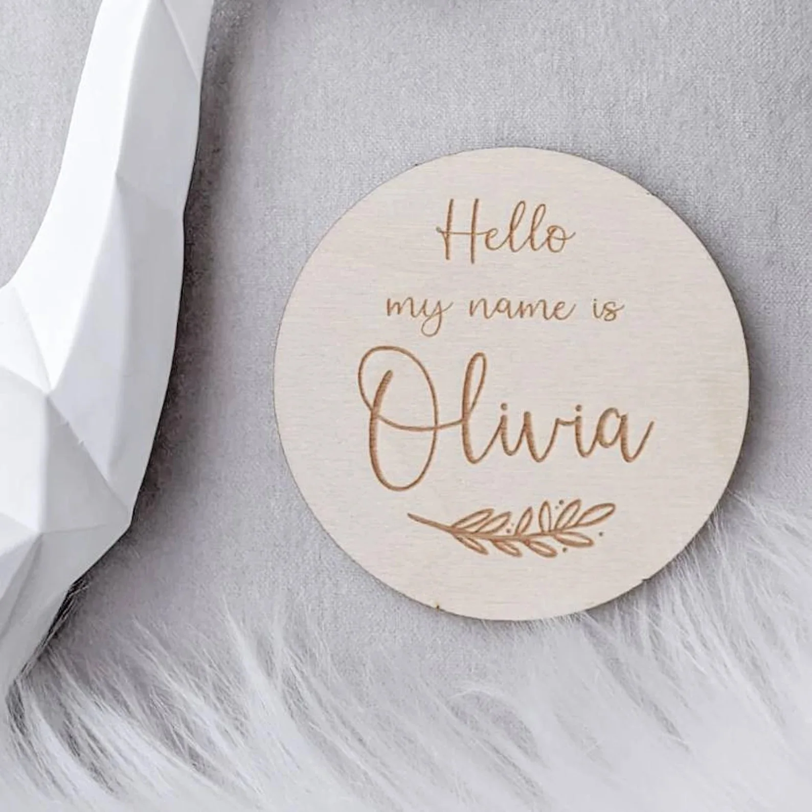 Baby announcement Disc - Hello my name is | Personalised Baby Name Sign | New Baby Announcement | Children's Photo Prop
Baby announcement Disc - Hello my name is | Personalised Baby Name Sign | New Baby Announcement | Children's Photo Prop