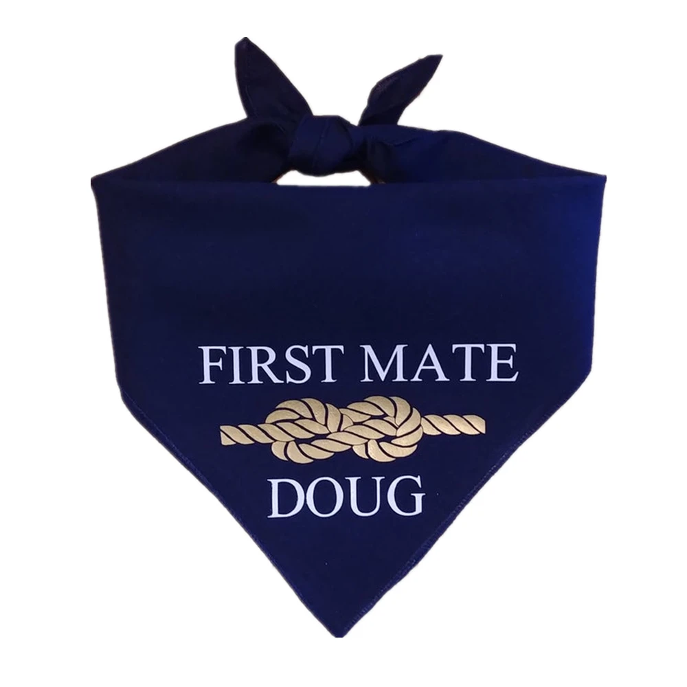 Custom Dog Bandana First Mate Boating in Navy with White and Gold Perfect Color Options, Pet Accessories for Dogs
Custom Dog Bandana First Mate Boating in Navy with White and Gold Perfect Color Options, Pet Accessories for Dogs