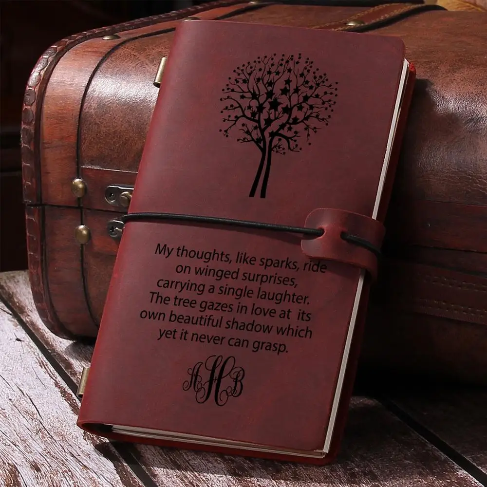 Personalized Leather Traveler's Notebook, Engraved Leather Travel Journal,Custom Text Travel Journal Writing Notebook
Personalized Leather Traveler's Notebook, Engraved Leather Travel Journal,Custom Text Travel Journal Writing Notebook
