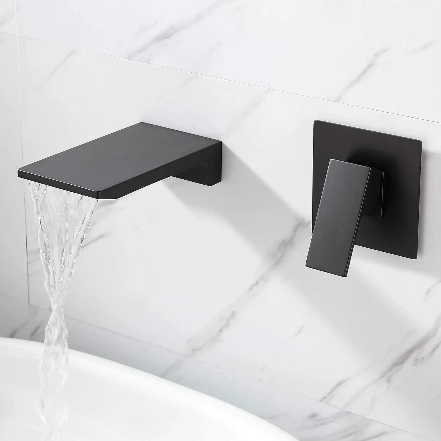 Waterfall Wall Mounted Bathroom Sink Faucet with Single Handle 2 Hole Lavatory Faucet Solid Brass Basin Mixer Tap Black / Gold
Waterfall Wall Mounted Bathroom Sink Faucet with Single Handle 2 Hole Lavatory Faucet Solid Brass Basin Mixer Tap Black / Gold
