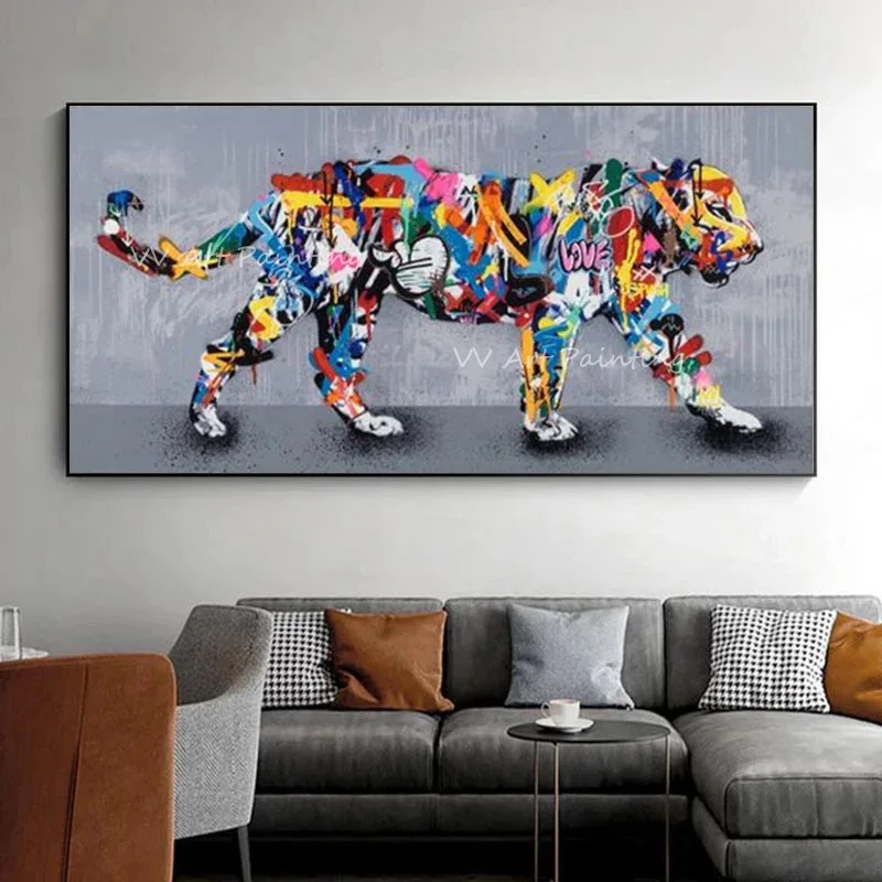 2022 Colorful Tiger Walking Heavy Thick Knife Canvas Oil Painting Modern Art Picture For Living Room Cuadros Canvas Decoration
2022 Colorful Tiger Walking Heavy Thick Knife Canvas Oil Painting Modern Art Picture For Living Room Cuadros Canvas Decoration