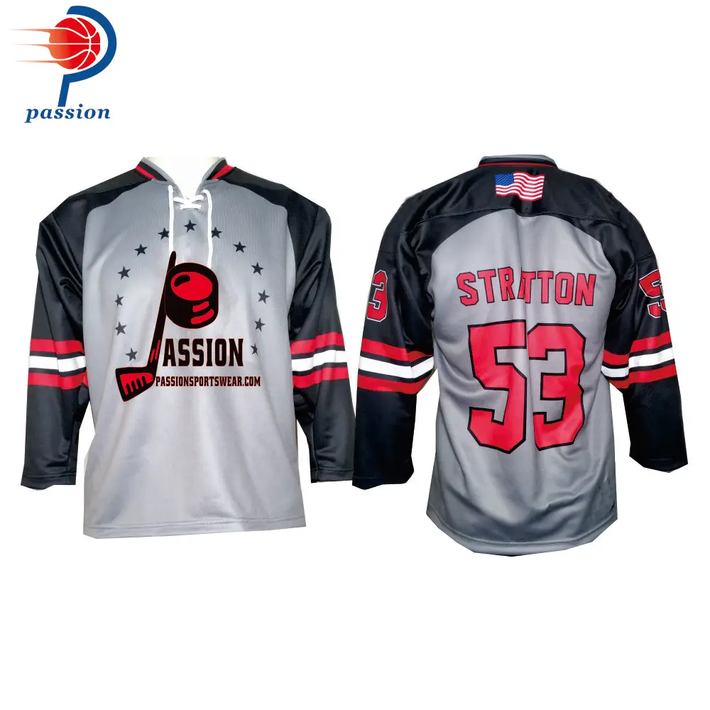 Изготовленная на заказ хоккейная майка — сублимационная печать — названия и номера команды/игрывателя
Изготовленная на заказ хоккейная майка — сублимационная печать — названия и номера команды/игрывателя