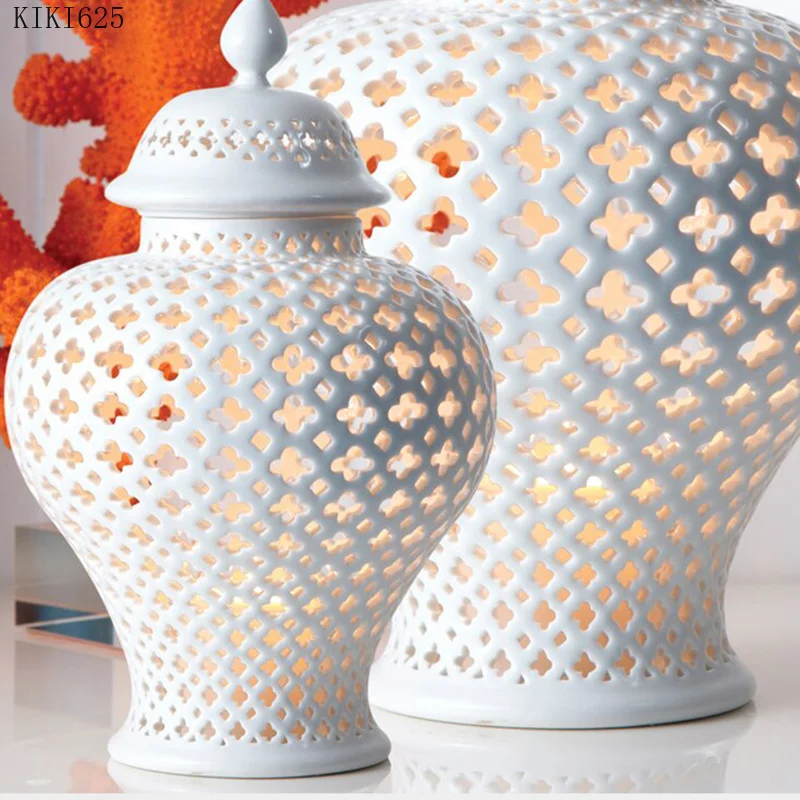 White Ceramic Vase Hollow Vase General Jar with Lid Retro Crafts Storage Jar Room Flower Home Decoration Gift
White Ceramic Vase Hollow Vase General Jar with Lid Retro Crafts Storage Jar Room Flower Home Decoration Gift