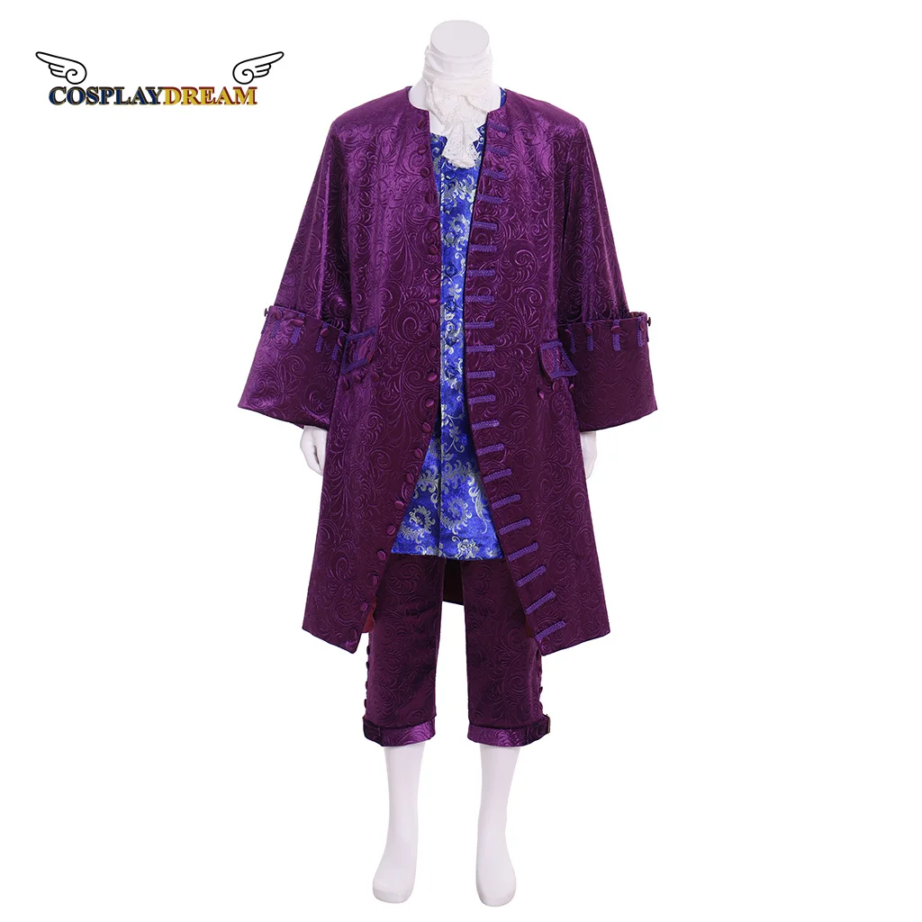 Medieval Vintage Revolutio Regency Outfit Colonial Men's Purple Outfit Cosplay Costume Colonial Pirate Officer Uniform Suit
Medieval Vintage Revolutio Regency Outfit Colonial Men's Purple Outfit Cosplay Costume Colonial Pirate Officer Uniform Suit