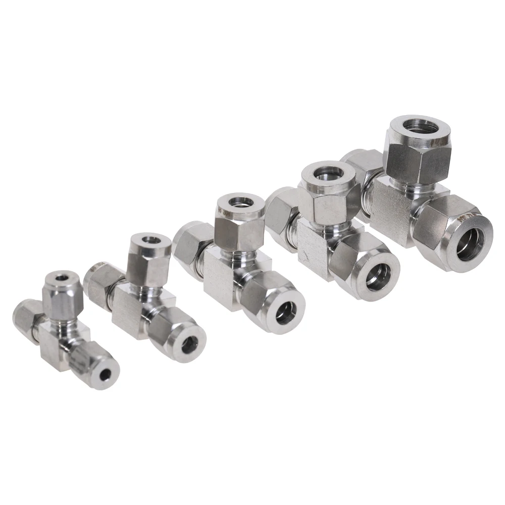 Pipe Fittings Stainless Steel 304 Single Ferrule Tee Tube Fitting 1/8'' 1/4'' 3/8'' 1/2'' 3 4 6 8 10 12mm T Type 3 Way Connector
Pipe Fittings Stainless Steel 304 Single Ferrule Tee Tube Fitting 1/8'' 1/4'' 3/8'' 1/2'' 3 4 6 8 10 12mm T Type 3 Way Connector