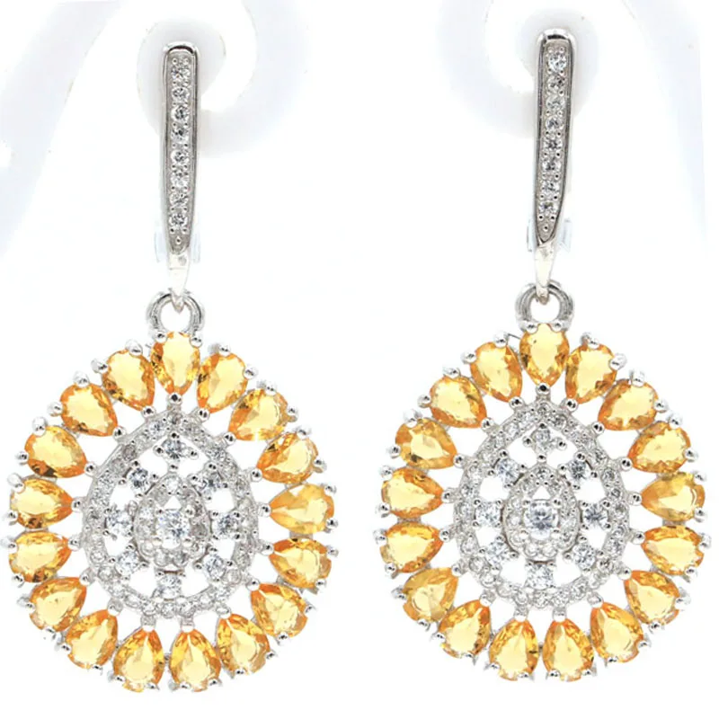 38x20mm Anniversary 8.3g Created Golden Citrine Smokey Topaz Pink Kunzite CZ Women Wedding 925 Solid Sterling Silver Earrings
38x20mm Anniversary 8.3g Created Golden Citrine Smokey Topaz Pink Kunzite CZ Women Wedding 925 Solid Sterling Silver Earrings