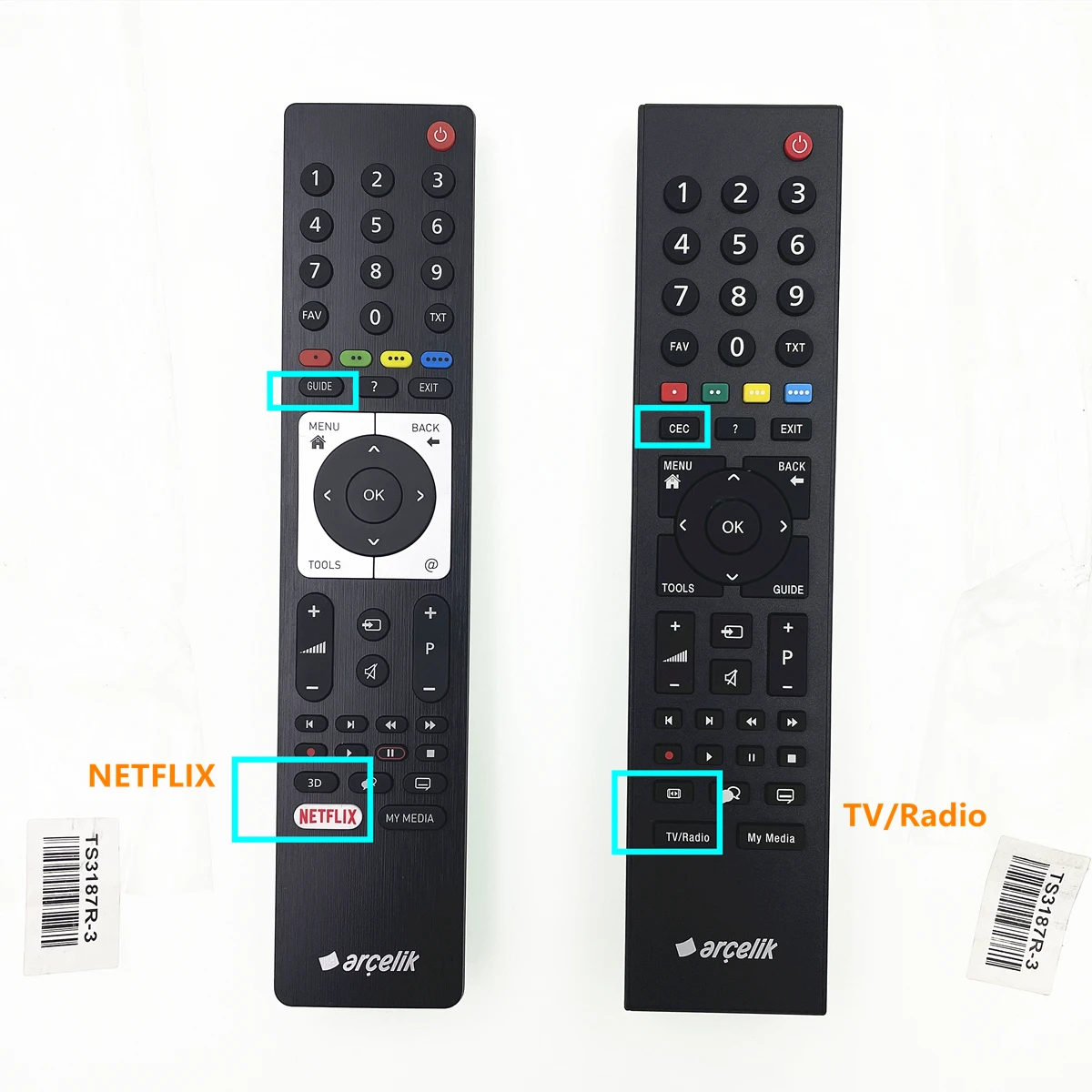 Original Remote Control TS3187R-3 RC3214810/01 RC3304810/02 For TV Arcelik Arçelik Fjernbetjening Fernbedienung Uzaktan Kumanda
Original Remote Control TS3187R-3 RC3214810/01 RC3304810/02 For TV Arcelik Arçelik Fjernbetjening Fernbedienung Uzaktan Kumanda