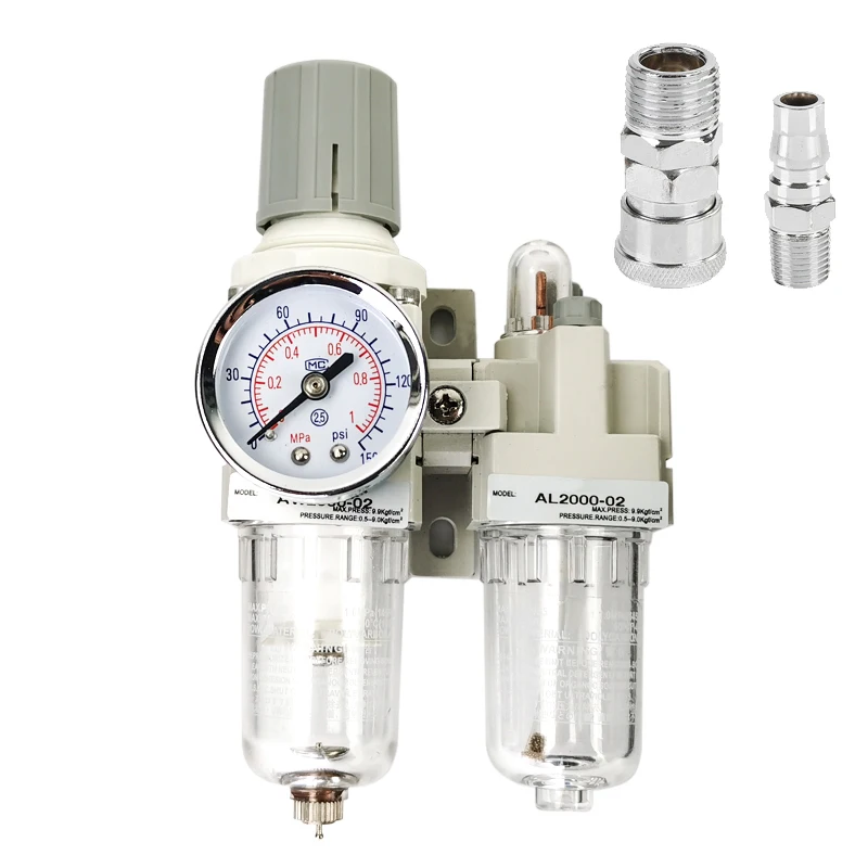 AC2010-02 Air Pump Compressor Oil Filter Regulator Trap Pneumatic Water Separator Pressure Manual Drainage Supply
AC2010-02 Air Pump Compressor Oil Filter Regulator Trap Pneumatic Water Separator Pressure Manual Drainage Supply