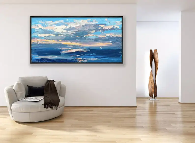 Blue Sky Cloud sunset sea abstrac oil Painting on Canvas Hand Painted Wall Art Picture Living Room Home Decoration wall paper
Blue Sky Cloud sunset sea abstrac oil Painting on Canvas Hand Painted Wall Art Picture Living Room Home Decoration wall paper