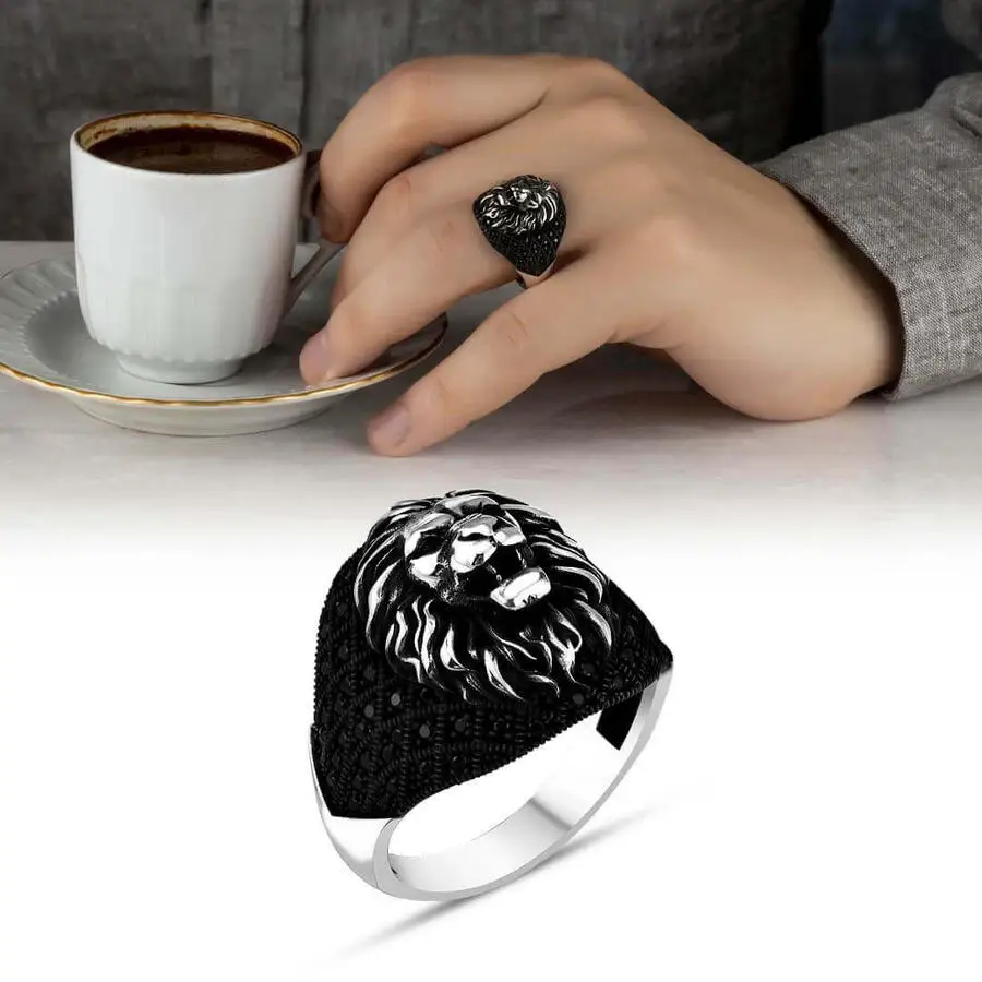 Lion Head 925 Sterling Silver Ring for Men Jewelry Fashion Vintage Gift Onyx Aqeq Mens Rings All Size
Lion Head 925 Sterling Silver Ring for Men Jewelry Fashion Vintage Gift Onyx Aqeq Mens Rings All Size