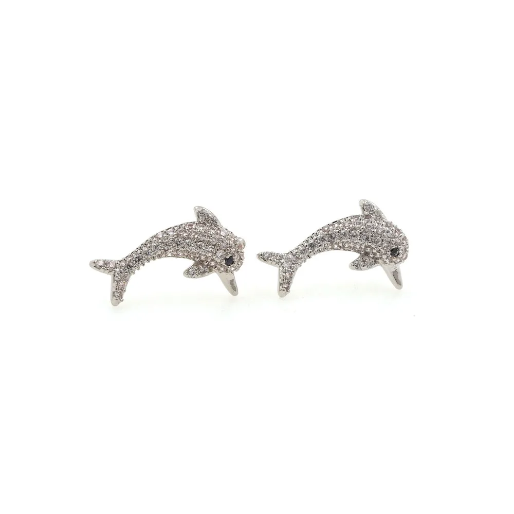 Micropavé CZ Sterling Silver Dolphin Earrings, Marine Silver Earrings, Dolphin Jewelry
Micropavé CZ Sterling Silver Dolphin Earrings, Marine Silver Earrings, Dolphin Jewelry