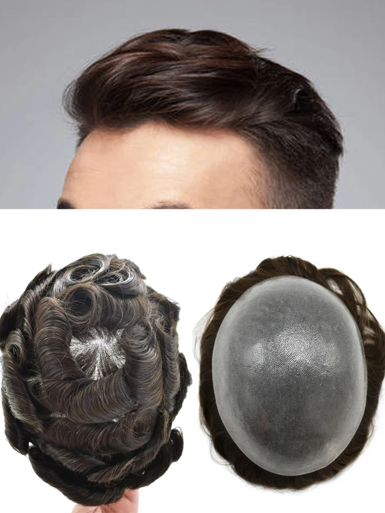 Mens Toupee 0.12mm Full Poly Base Hairpiece Hand-Tied 8*10 Human Hair Replacement System Unit All Clear PU Male Wigs
Mens Toupee 0.12mm Full Poly Base Hairpiece Hand-Tied 8*10 Human Hair Replacement System Unit All Clear PU Male Wigs