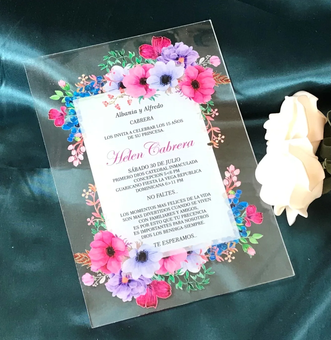 Акриловое приглашение Quinceanera, 10 шт. индивидуальных акриловых приглашений на день рождения на заказ, акриловые цветочные приглашения на свадьбу, украшения
Акриловое приглашение Quinceanera, 10 шт. индивидуальных акриловых приглашений на день рождения на заказ, акриловые цветочные приглашения на свадьбу, украшения