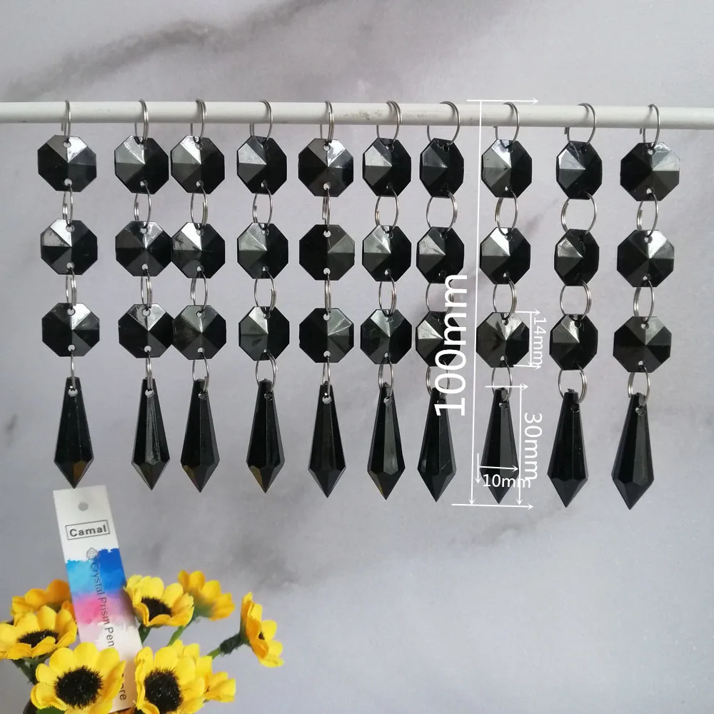 Camal 10pcs L100mm Black Drop Pendant Acrylic Octagonal Beads Garland Chandelier Hanging Home Party Curtain Wedding Centerpiece
Camal 10pcs L100mm Black Drop Pendant Acrylic Octagonal Beads Garland Chandelier Hanging Home Party Curtain Wedding Centerpiece