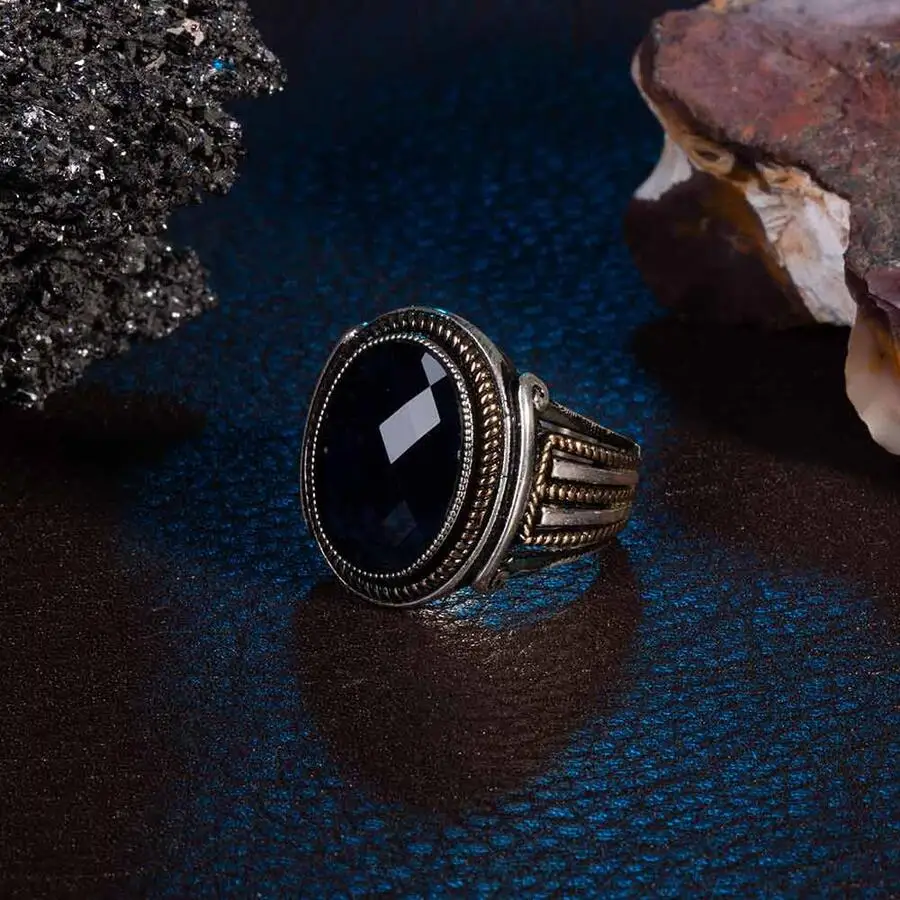 Faceted Blue Zircon Gemstone Silver Ring Vintage Men Accessories Top Quality Fashionable Solid 925 Sterling Silver
Faceted Blue Zircon Gemstone Silver Ring Vintage Men Accessories Top Quality Fashionable Solid 925 Sterling Silver