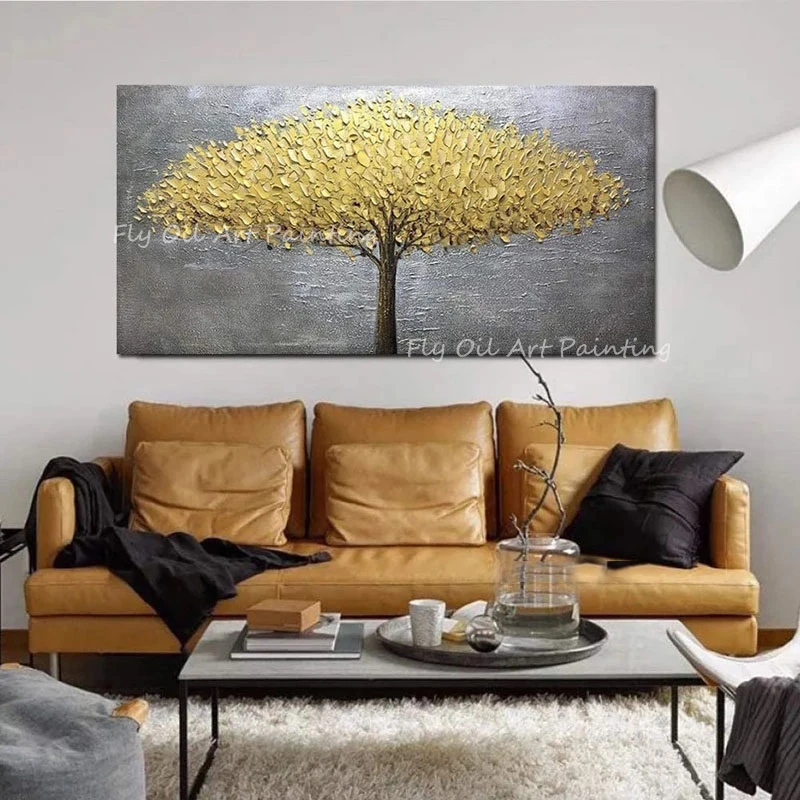 100% Hand Painted Yellow Tree Thick Knife Big Size Modern Abstract oil painting Pictures for Living Room Decoration
100% Hand Painted Yellow Tree Thick Knife Big Size Modern Abstract oil painting Pictures for Living Room Decoration