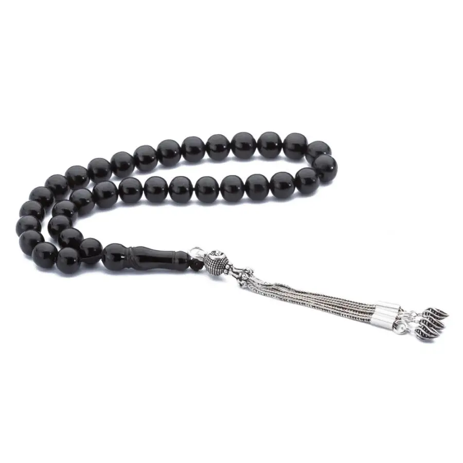 Natural Oltu Stone Prayer Bead With Silver Tassel Men Rosary Islamic Tasbih 925 Sterling Silver
Natural Oltu Stone Prayer Bead With Silver Tassel Men Rosary Islamic Tasbih 925 Sterling Silver