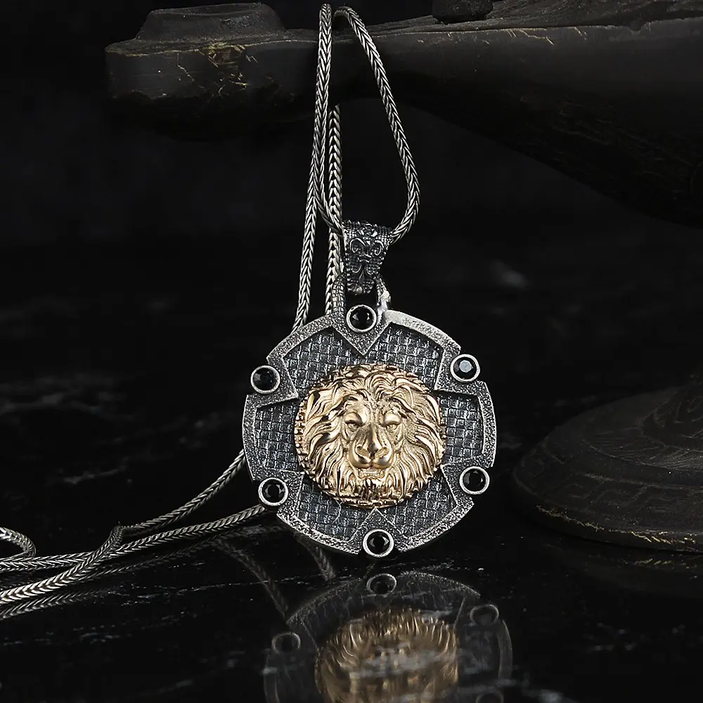 Men's lion icon 925 sterling silver Bay necklace custom design handmade Made in Turkey
Men's lion icon 925 sterling silver Bay necklace custom design handmade Made in Turkey