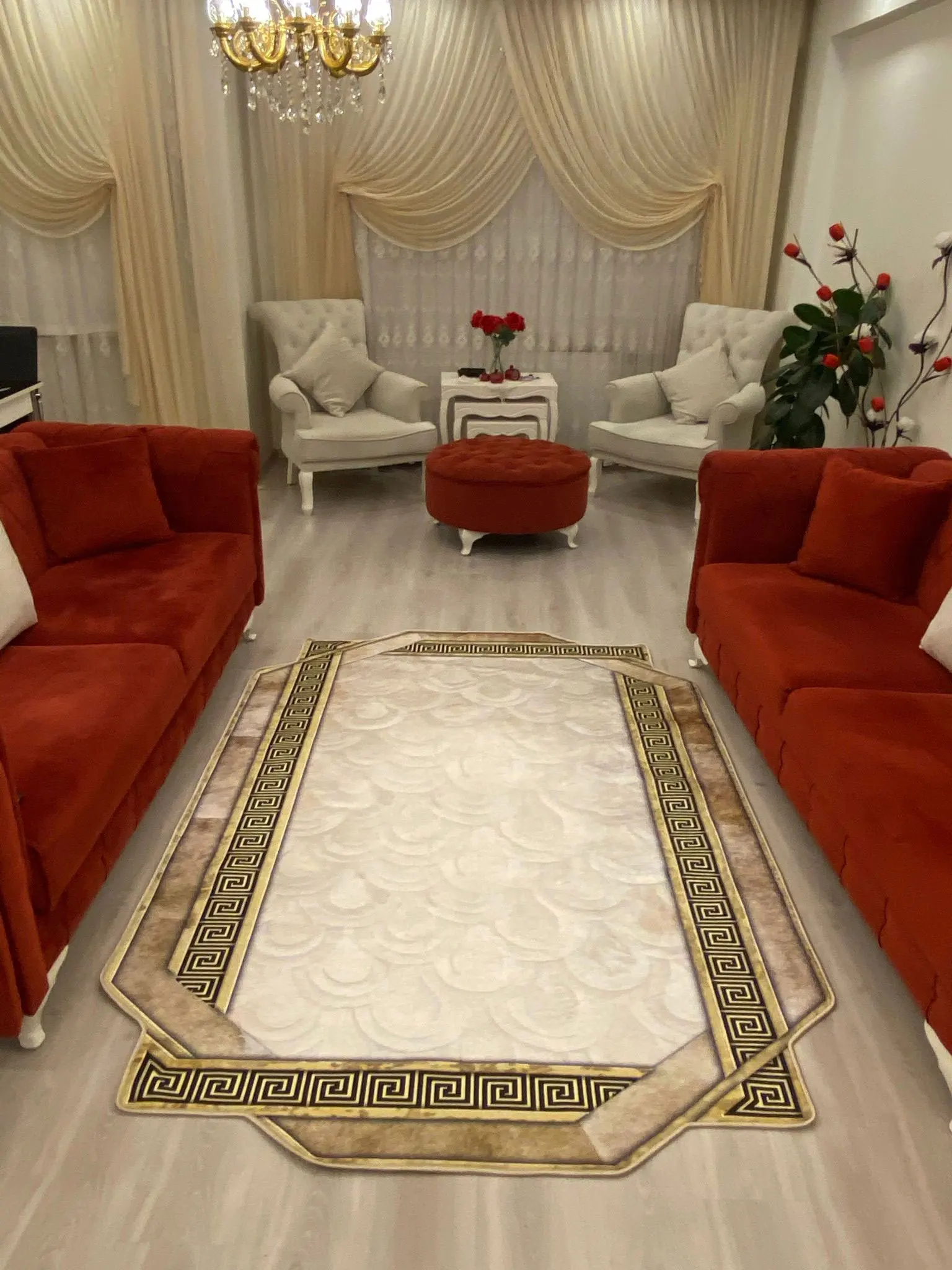 Моющийся ковер для гостиной из искусственной кожи с нескользящей основой, декоративный золотистый, античный внешний вид, декоративная искусственная кожа
Моющийся ковер для гостиной из искусственной кожи с нескользящей основой, декоративный золотистый, античный внешний вид, декоративная искусственная кожа